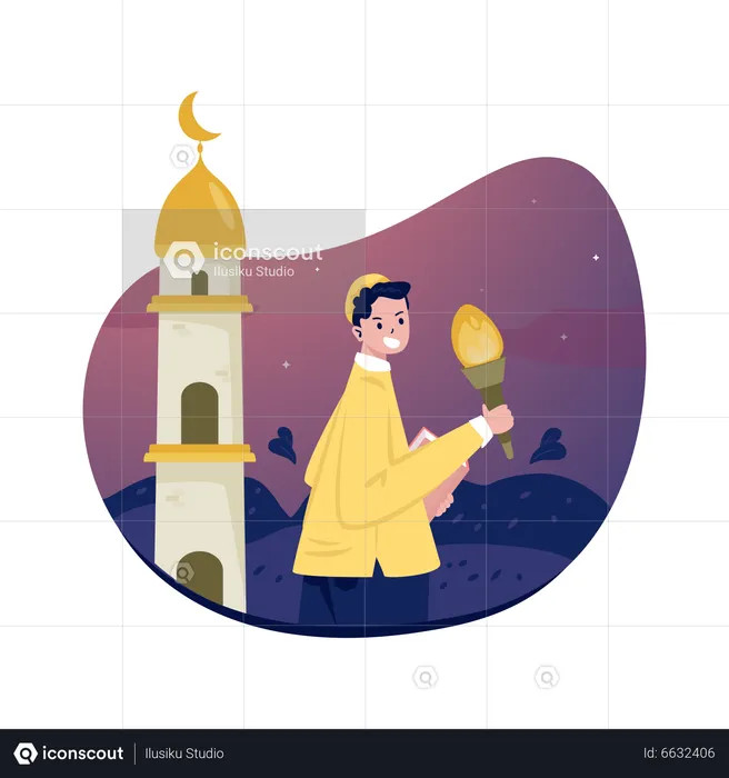 Ramadan night activities  Illustration