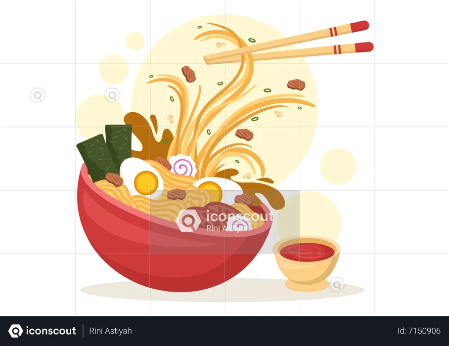 Macarrão ramen  Ilustração