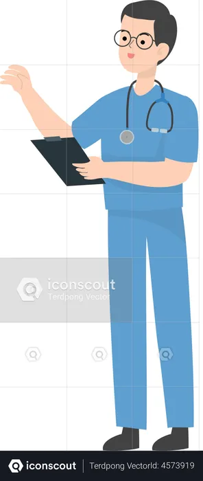 Docteur tenant un rapport  Illustration