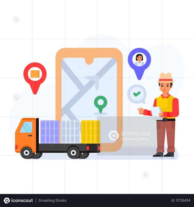 Rastreamento logístico  Ilustração