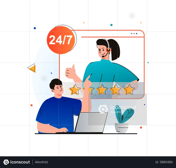 Rating to customer support service  Illustration