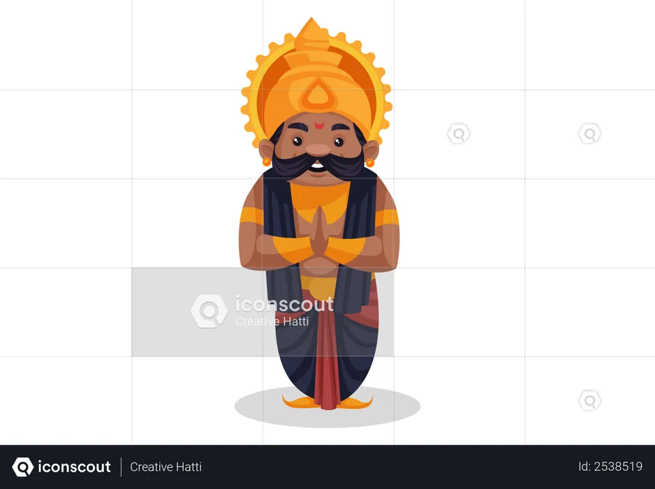 Ravan em pose de saudação  Ilustração