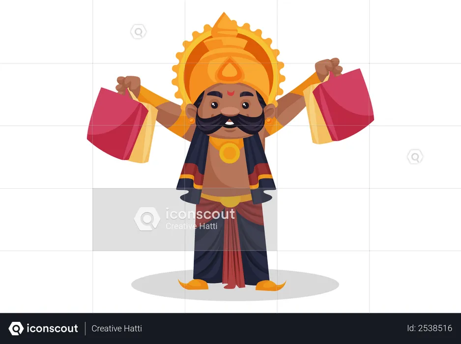 Ravan holding shopping bag  Illustration