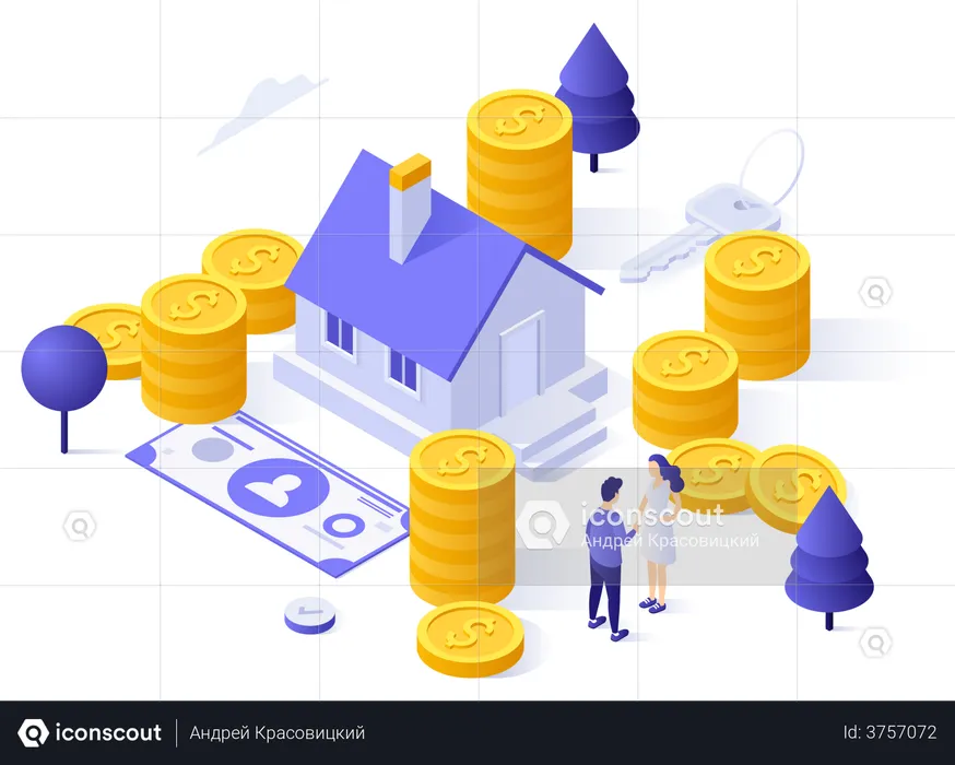 Real estate agent sold house and deal confirmed  Illustration