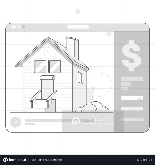 Real Estate Building Sale or Rent on Tab  Illustration