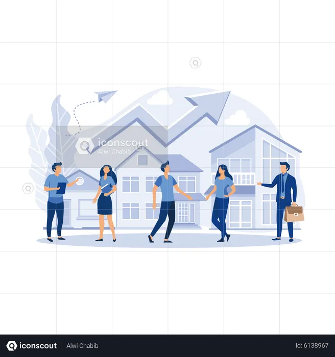 Real estate business growth  Illustration