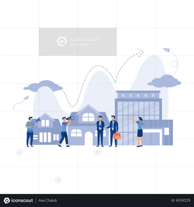 Real estate business growth  Illustration