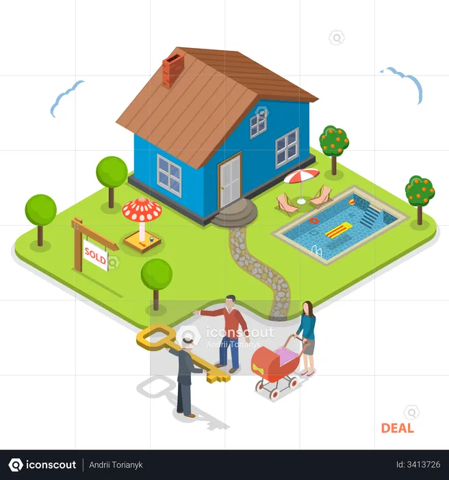 Real estate deal  Illustration
