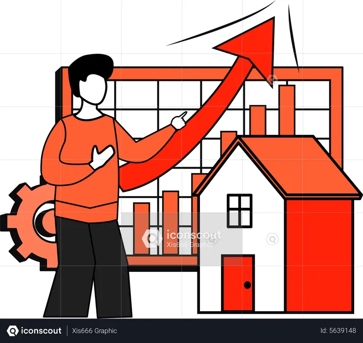 Real estate price growth  Illustration