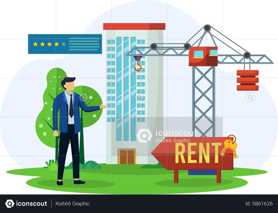 Real estate property on rent  Illustration