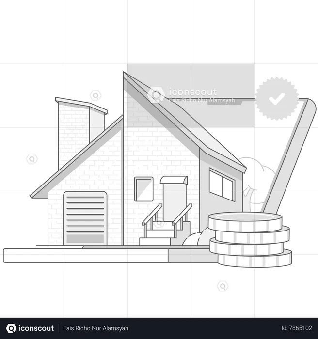 Real Estate Sale or Rent on Desktop  Illustration