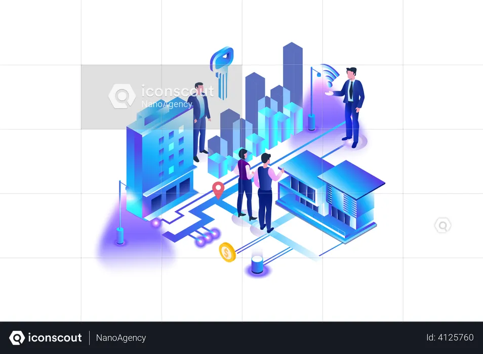 Real estate trading  Illustration