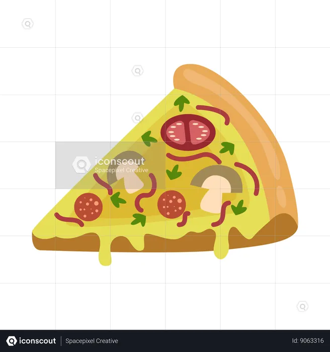 Porción de pizza  Ilustración