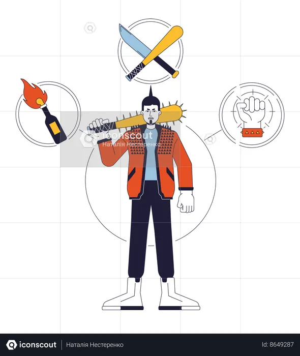 Rebel person archetype  Illustration