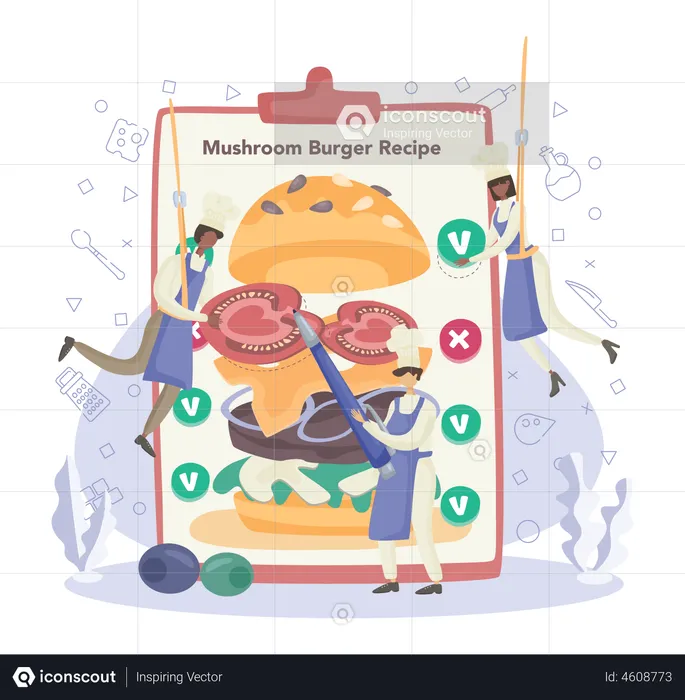Receita de hambúrguer  Ilustração