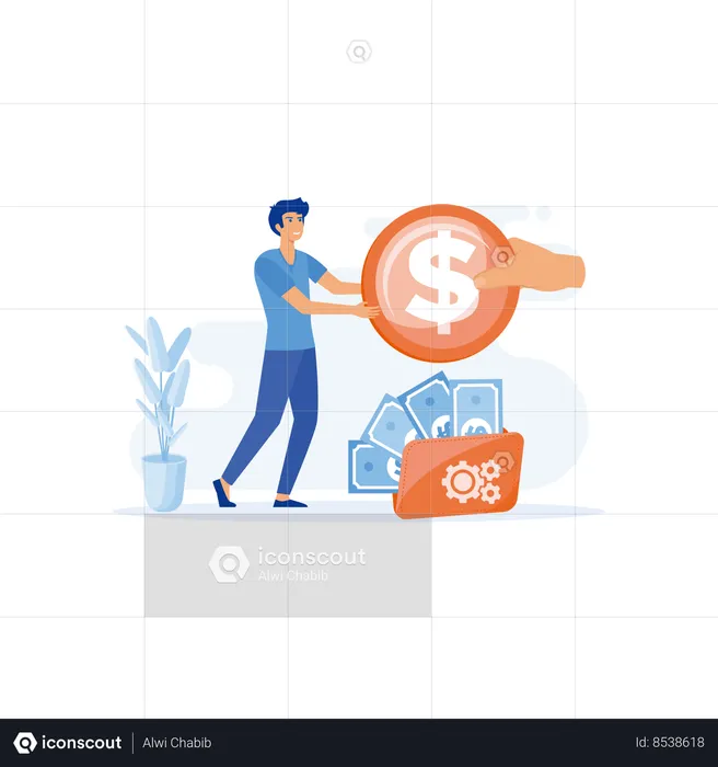 Receive Monthly Salary  Illustration