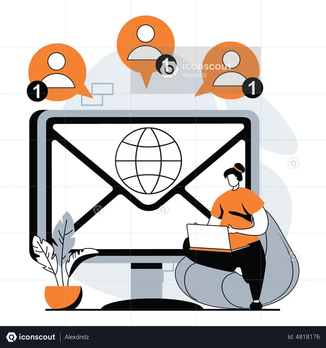 Receiving Mail  Illustration