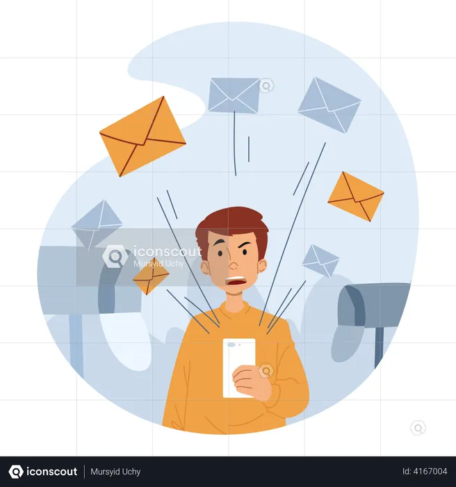Receiving spam Emails  Illustration