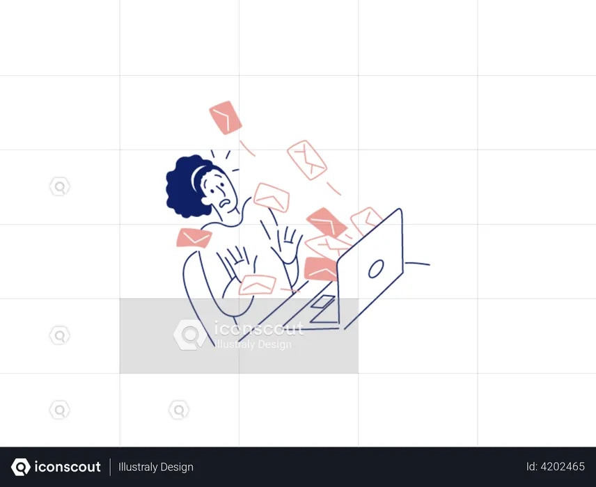 Receiving spam Emails  Illustration