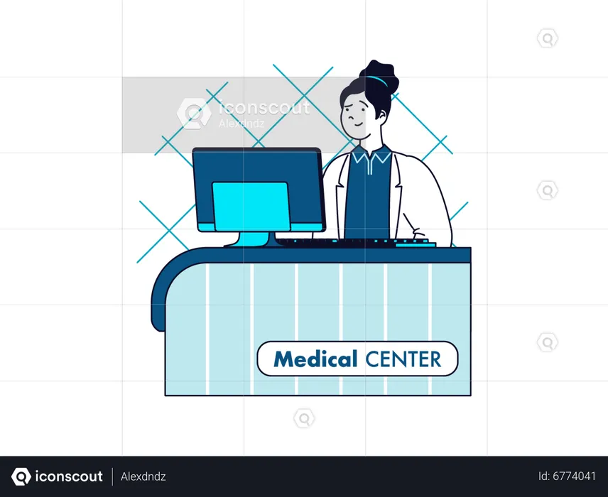 Recepcionista de Centro Médico  Ilustração