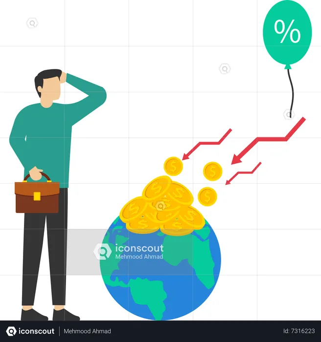 Récession économique mondiale  Illustration