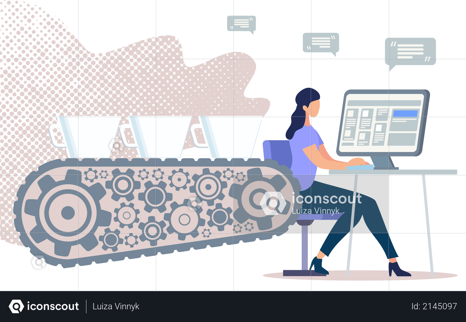 Recharging Coffee at Work Illustration