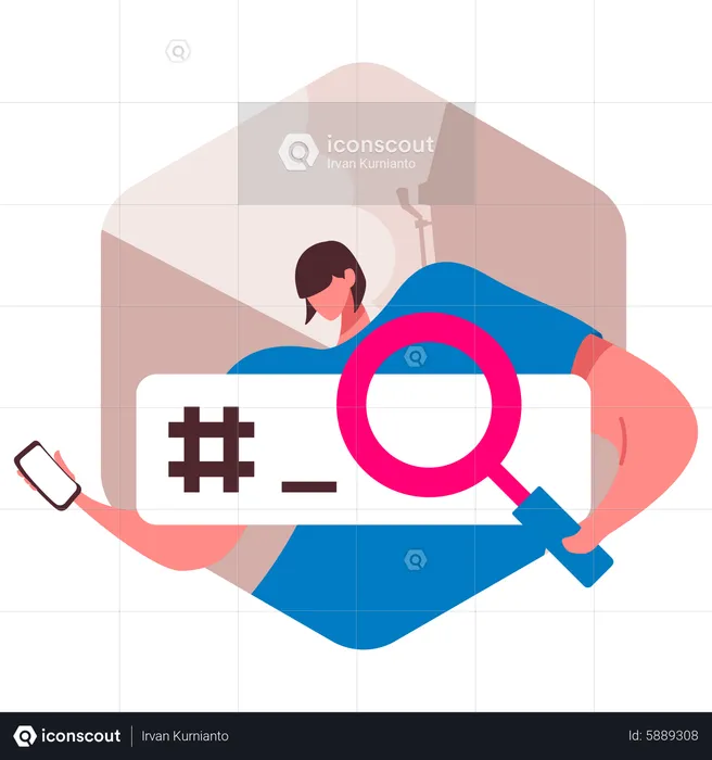 Rechercher en utilisant le hashtag sur les réseaux sociaux  Illustration