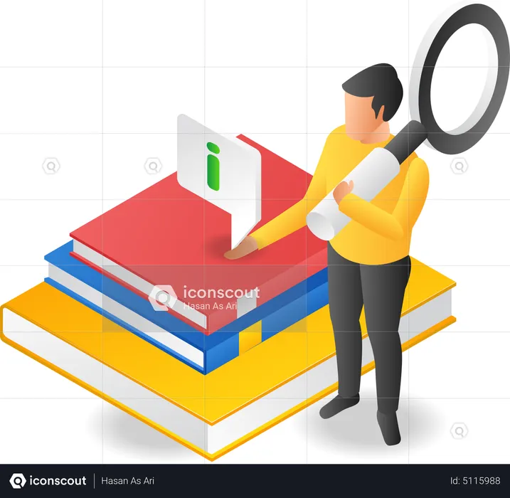 Rechercher des informations en lisant des livres  Illustration