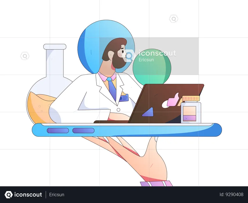 Recherche médicale en ligne  Illustration