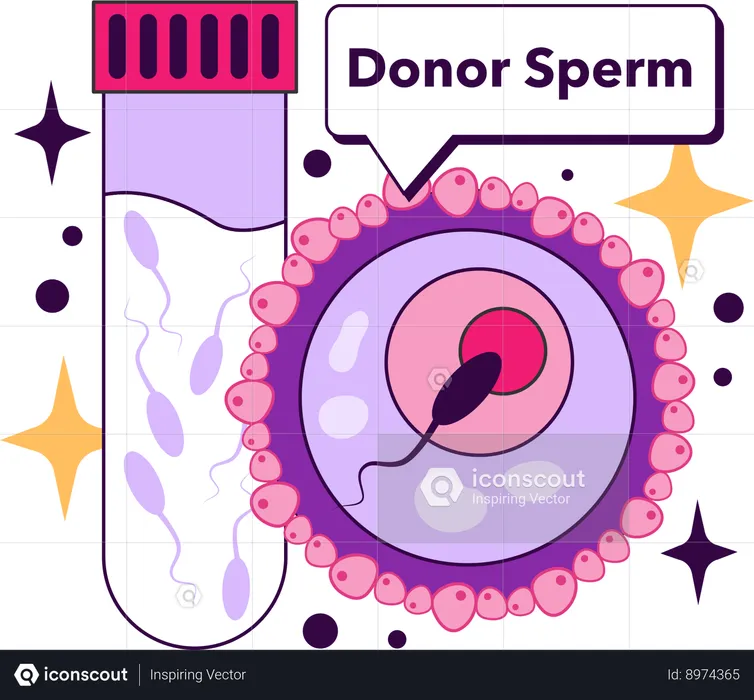 Un médecin effectue des recherches sur le sperme d'un donneur  Illustration