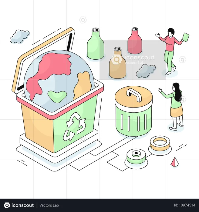 Reciclaje de basura  Ilustración