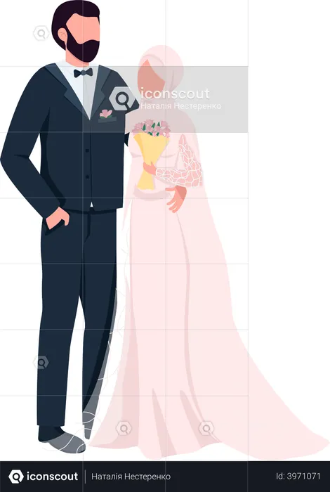 Los recién casados se mantienen unidos  Ilustración