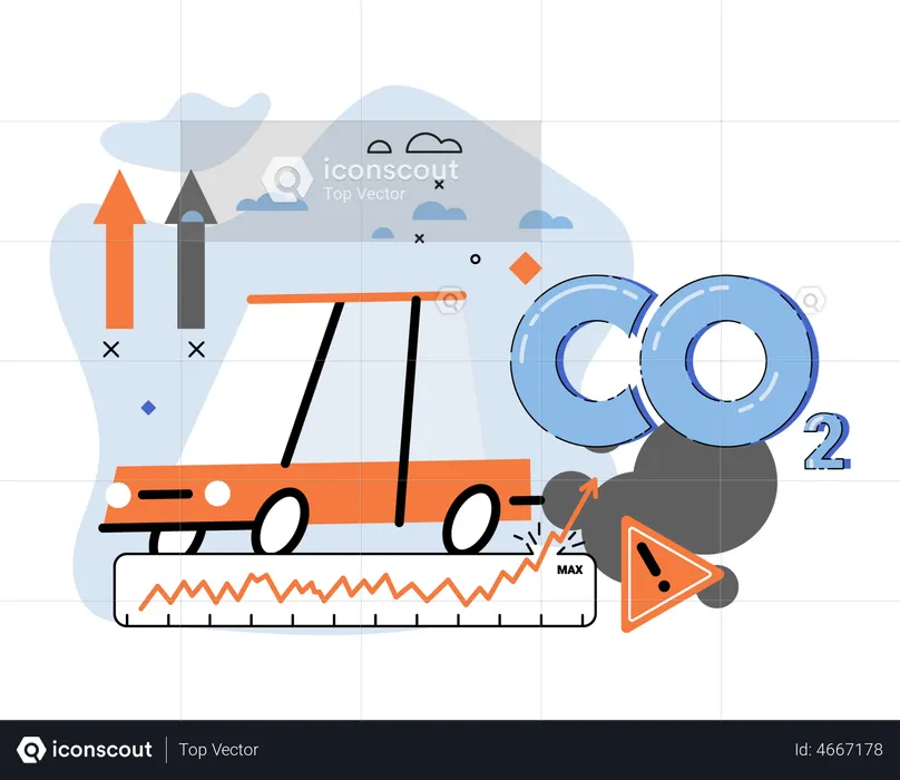 Record high levels of carbon dioxide  Illustration
