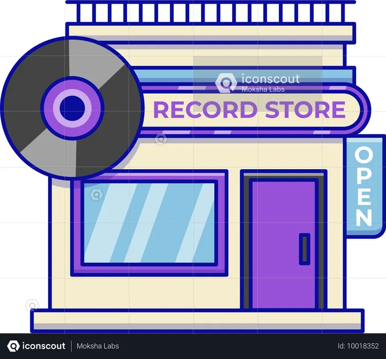 Record Store  Illustration