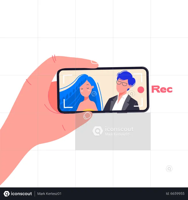 Record video in mobile  Illustration