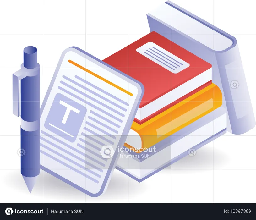 Recording information from multiple books  Illustration