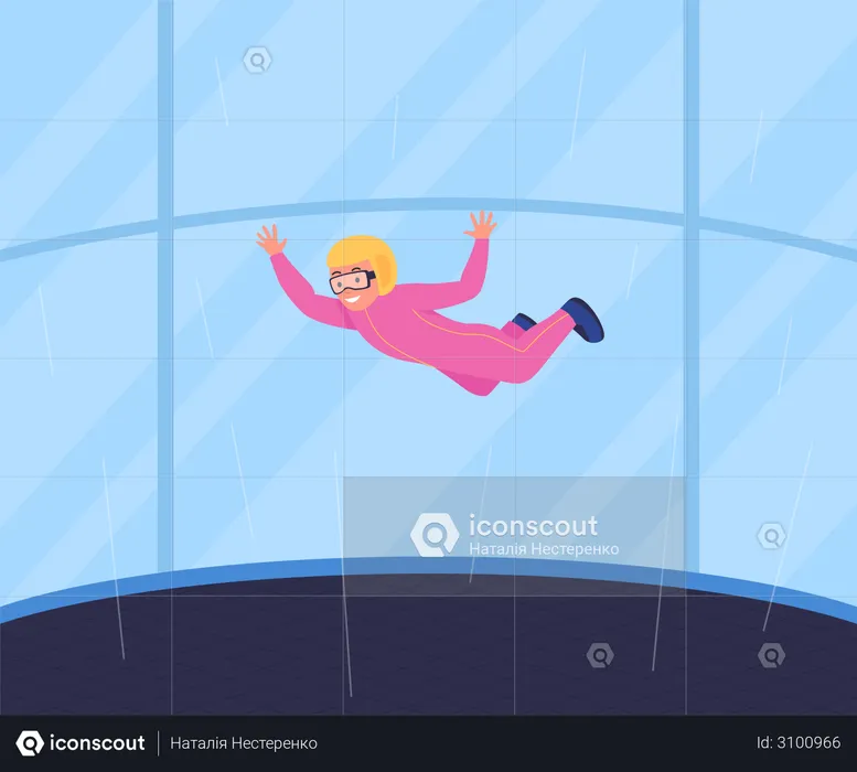 Recreational wind tunnel skydiving  Illustration