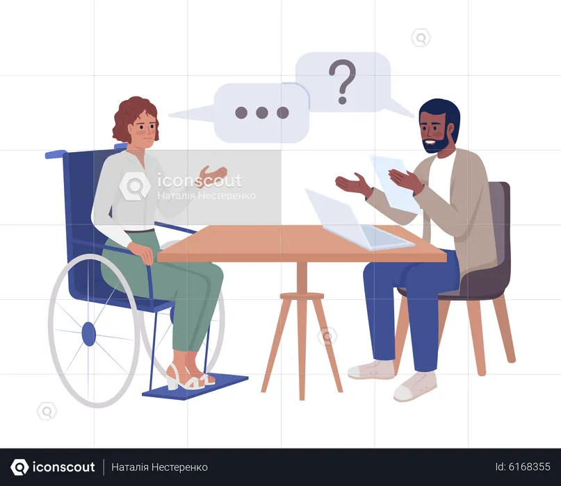Recruiter asking questions  Illustration