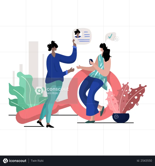 Recruiter selecting candidate  Illustration