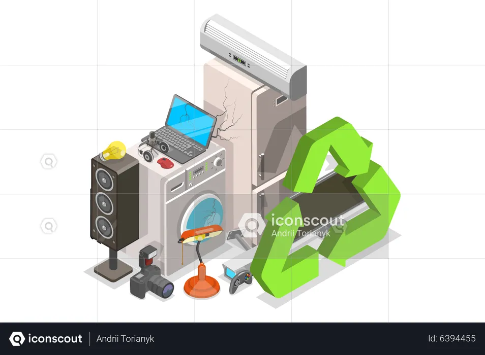 Recycle Electronic Waste  Illustration