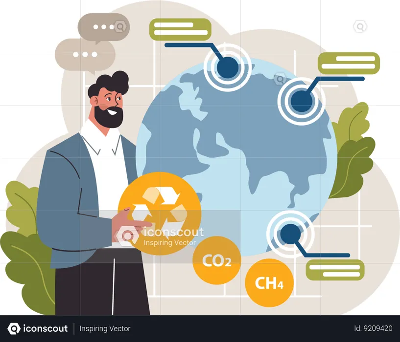 Recycle energy to save our environment  Illustration