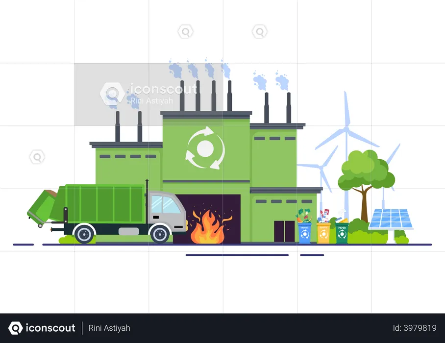 Recycle Process Plant  Illustration