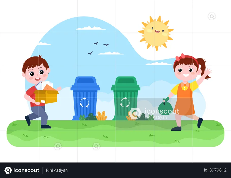 Recycle Process Trash  Illustration