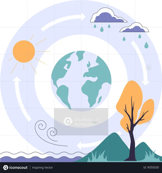 Recycle rainwater  Illustration