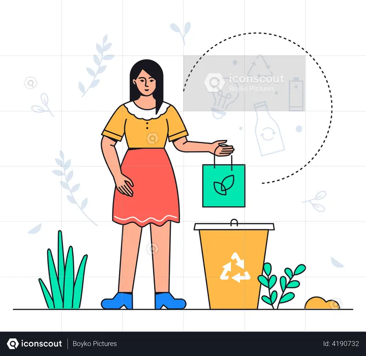 Tri des déchets recyclés  Illustration