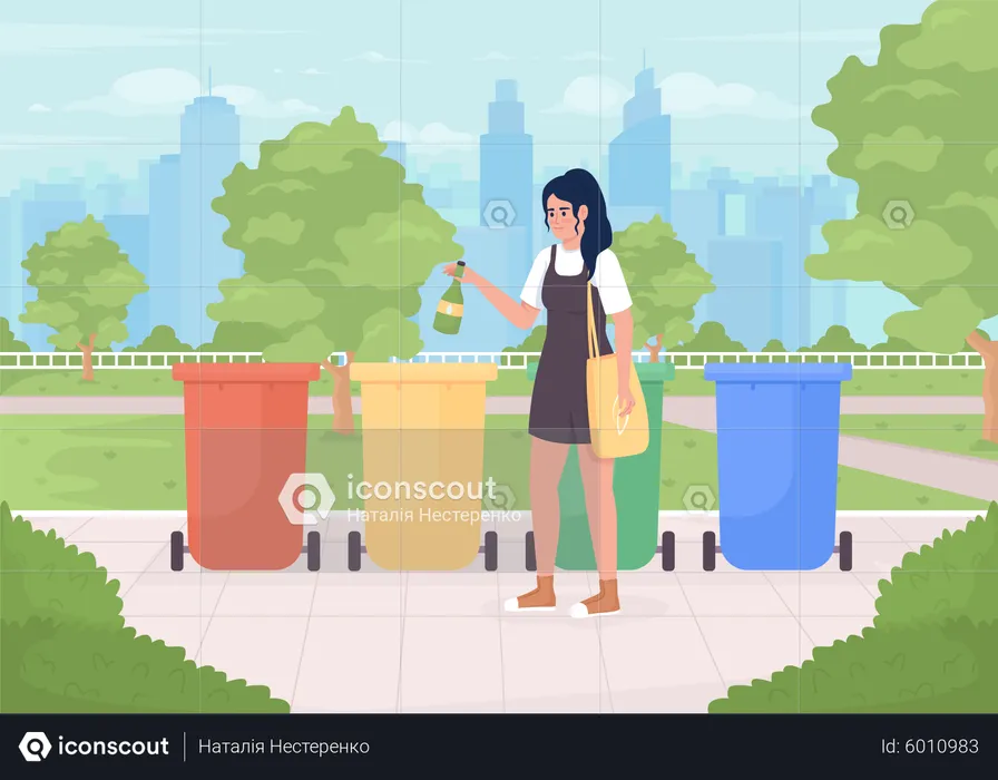 Recycling bins  Illustration