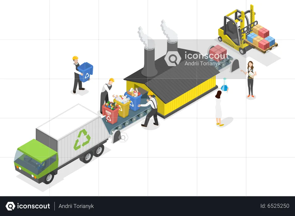 Recycling Factory  Illustration
