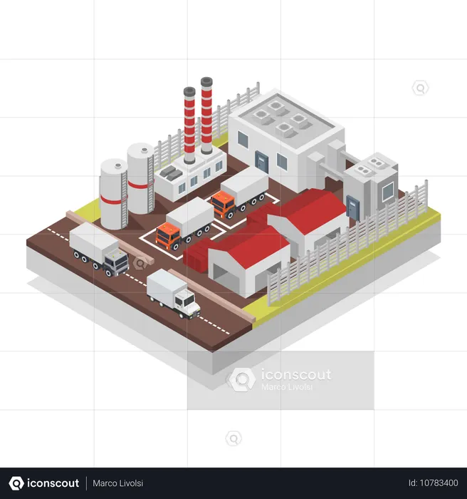 Recycling Plant  Illustration