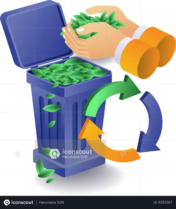 Recycling the garbage  Illustration
