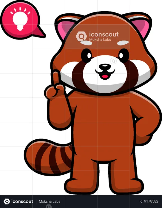 Red Panda Get Ideas  Illustration